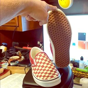 Burgundy Checkered Vans